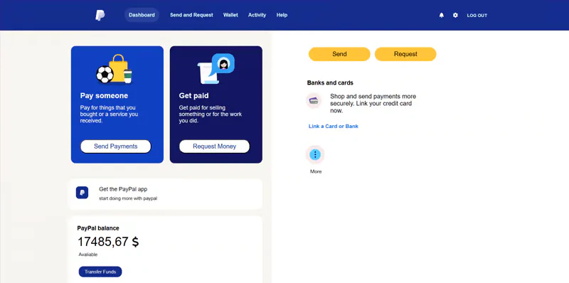Fake PayPal Money Send Page Simulator